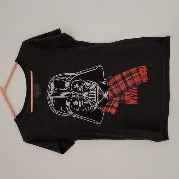 Darth Vader Star Wars plaid scarf Holiday themed tee shirt unisex Med - Picture 4 of 6